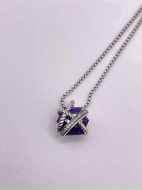 David Yurman Jewelry - David Yurman Cable Wrap Necklace with Amethyst and Diamonds
